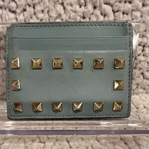 Valentino Blue  Rockstud Card Holder